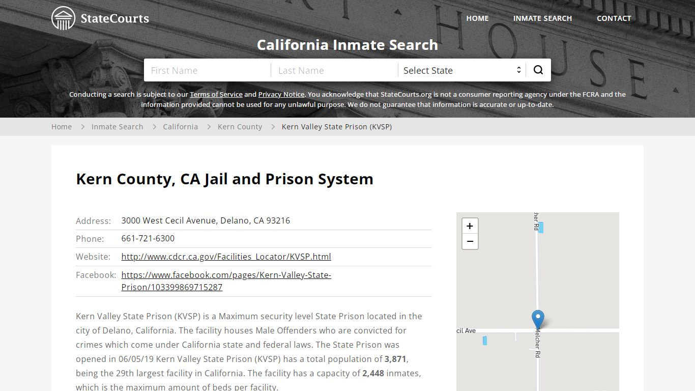 Kern Valley State Prison (KVSP) Inmate Records Search, California ...